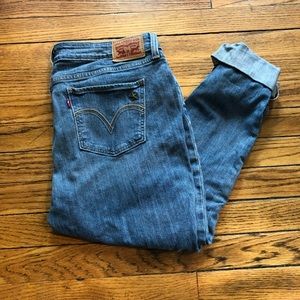 Super Skinny Levi Capris with Studs and Hearts